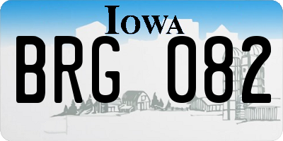 IA license plate BRG082