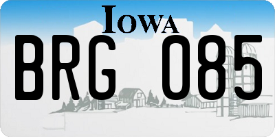 IA license plate BRG085