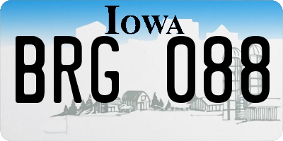 IA license plate BRG088