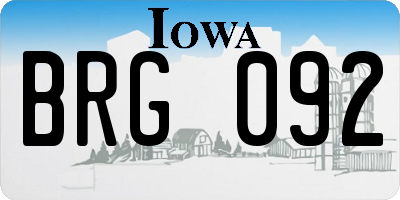 IA license plate BRG092