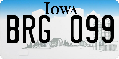 IA license plate BRG099