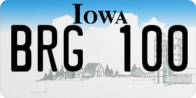 IA license plate BRG100
