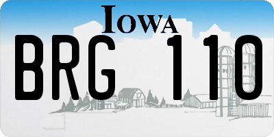 IA license plate BRG110
