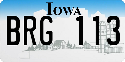 IA license plate BRG113