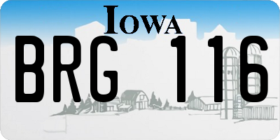 IA license plate BRG116