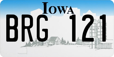 IA license plate BRG121