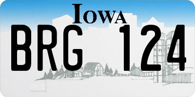 IA license plate BRG124