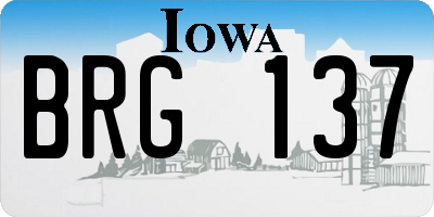 IA license plate BRG137