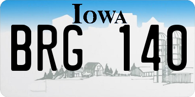 IA license plate BRG140