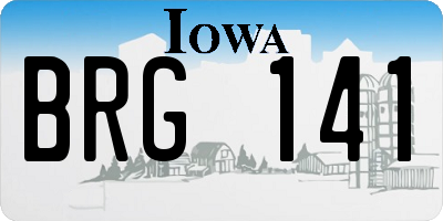 IA license plate BRG141