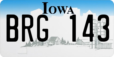 IA license plate BRG143
