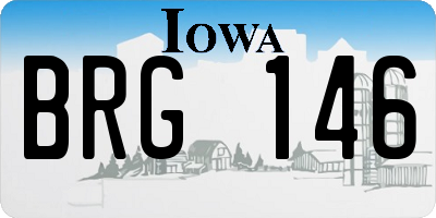 IA license plate BRG146
