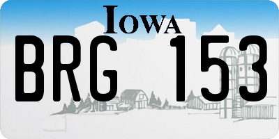 IA license plate BRG153