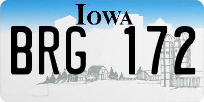 IA license plate BRG172
