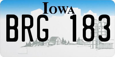 IA license plate BRG183
