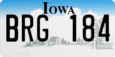 IA license plate BRG184