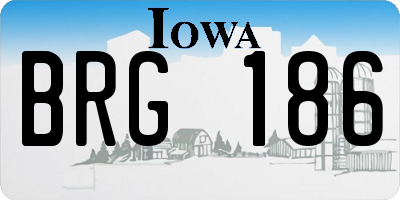 IA license plate BRG186