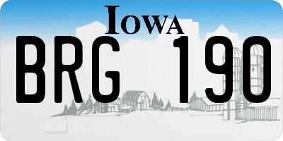 IA license plate BRG190