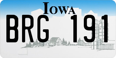 IA license plate BRG191