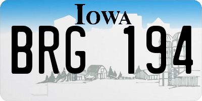 IA license plate BRG194
