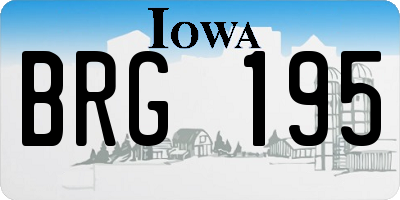 IA license plate BRG195