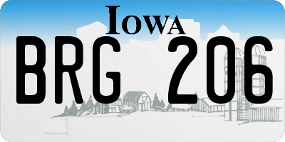 IA license plate BRG206