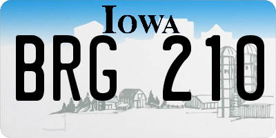 IA license plate BRG210