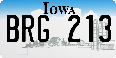 IA license plate BRG213