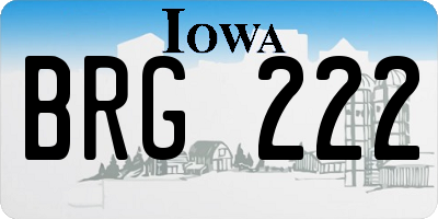 IA license plate BRG222