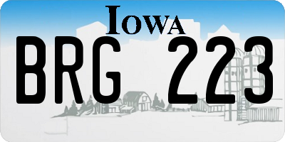 IA license plate BRG223
