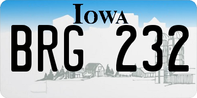 IA license plate BRG232