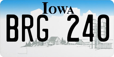 IA license plate BRG240