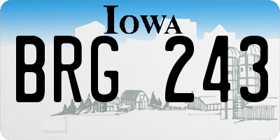 IA license plate BRG243