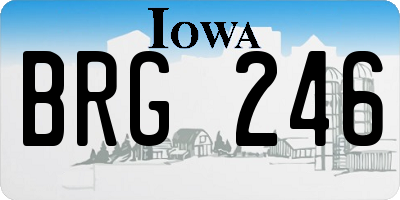 IA license plate BRG246