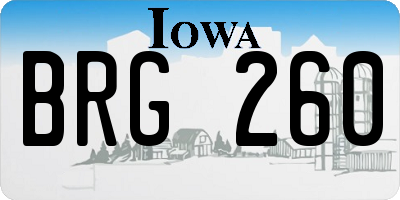 IA license plate BRG260