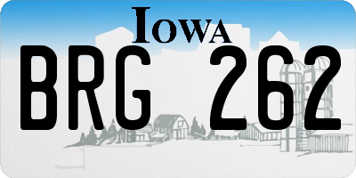 IA license plate BRG262