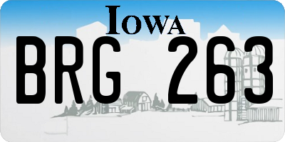 IA license plate BRG263