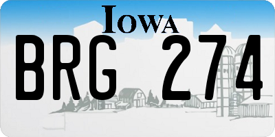 IA license plate BRG274
