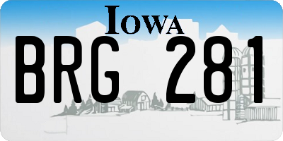 IA license plate BRG281