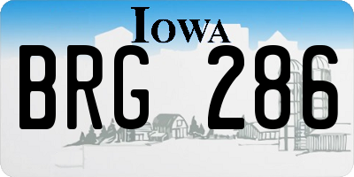 IA license plate BRG286