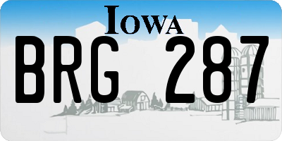 IA license plate BRG287