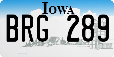 IA license plate BRG289