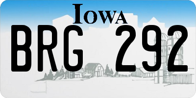 IA license plate BRG292