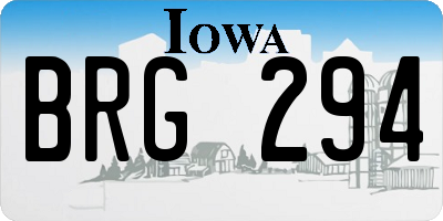 IA license plate BRG294