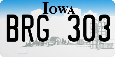 IA license plate BRG303