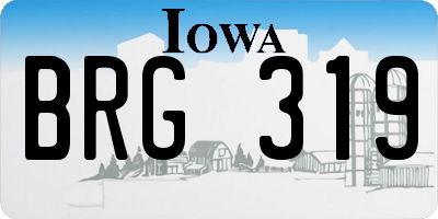 IA license plate BRG319