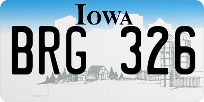 IA license plate BRG326