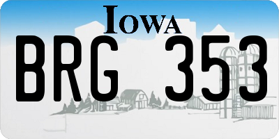 IA license plate BRG353