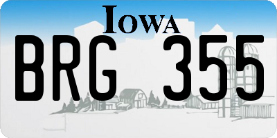 IA license plate BRG355