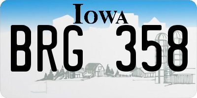 IA license plate BRG358